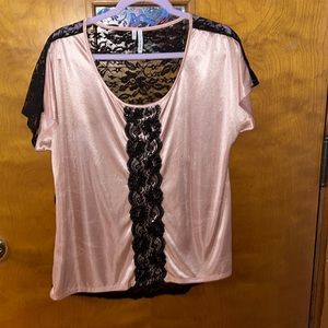EUC lacy back with light pink sexy top